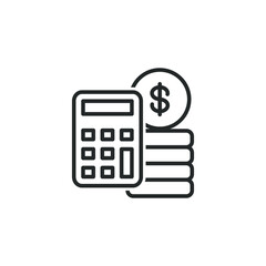 Budget icon line style isolated on white background. Vector illustration