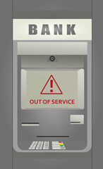 ATM cash machine out of service. vector