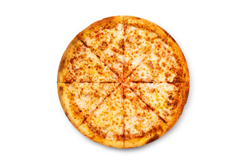 big tasty pizza on a white background