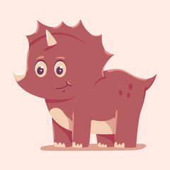 Cute styracosaurus vector cartoon dinosaur illustration isolated on background.