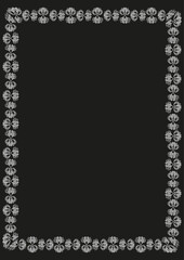 A frame with a rich ornament on a black background for design.3D