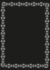 A frame with a rich ornament on a black background for design.3D