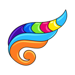 Decorative ornamental curl. Mexican ceramic cute naive art.