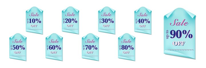 Stylish set of labels for discounts. Sale tags and banners. Vector illustration
