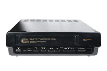 Old video recorder 1980s 1990s isolated on white background. 