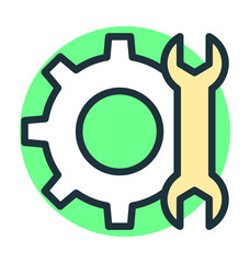 Wrench Gear Cool Vector Icon