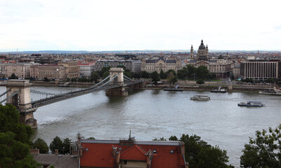 View of the Danube River and the Budapest skyline