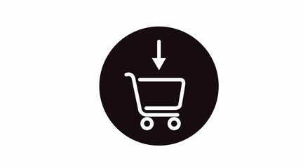 Black and White Shopping Cart Icon. Vector Isolated Illustration of a Shopping Cart