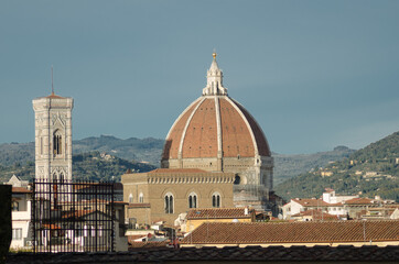 Fototapeta na wymiar View on the Dome of the Florence Cathedral 