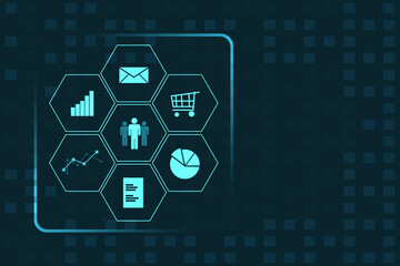 2D Digital Abstract Business Networking background