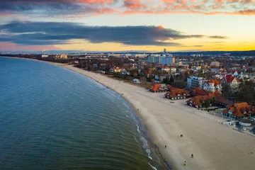Foto auf Acrylglas Die Ostsee, Sopot, Polen Beautiful scenery of Sopot by the Baltic Sea at sunset, Poland