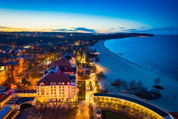 Peel and stick wall murals The Baltic, Sopot, Poland Beautiful scenery of Sopot by the Baltic Sea at dusk, Poland