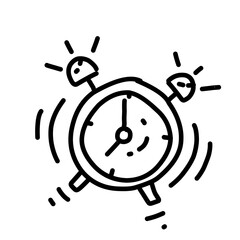 Business time hand drawn icon design, outline black, vector icon.