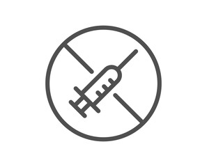 No vaccine line icon. Stop Vaccination sign. Vector