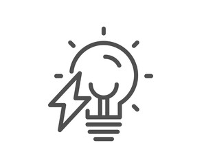 Electricity bulb line icon. Energy type for lamp sign. Vector