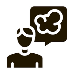 Man Talk Smoke Icon Vector Glyph Illustration