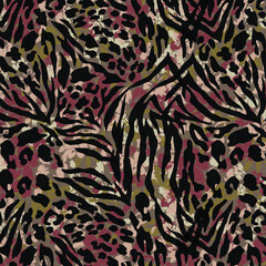 Abstract animal skin leopard seamless pattern design.
