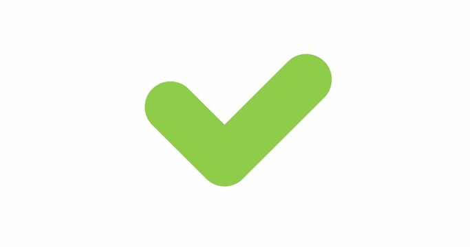 Animated check mark. Concept of completed assignment or consent. 4K video with alpha channel.	