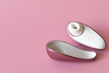  Vacuum masturbator for women, sex toy on pink background