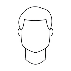 human isolated icon, user avatar on white background, human silhouette, linear drawing