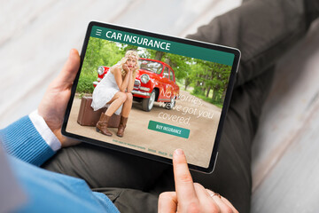 Man buying car insurance online