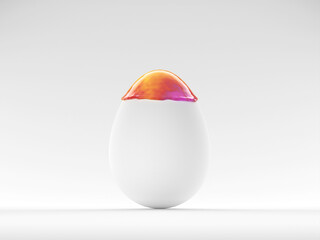 abstract colored easter egg in front of background - 3D Illustration
