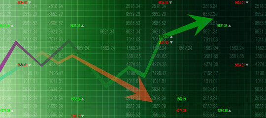 2d rendering Stock market online business concept. business Graph 
