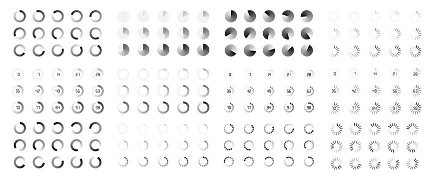 Vector large set loading and buffering icons.