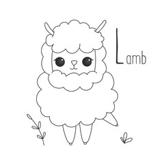 Alphabet letter animals children illustration lamp sketch