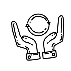 Business exist hand drawn icon design, outline black, vector icon.