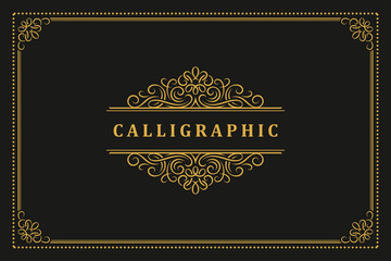 Luxury ornament vintage logo template design vector illustration.