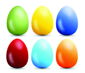 Colorful Easter eggs set vector isolated on white background. Easter egg vector illustration.