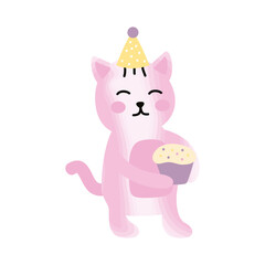 cat with cupcake