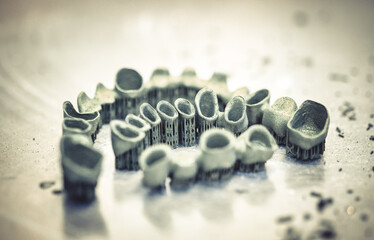 Tooth dental crowns created on 3d printer for metal