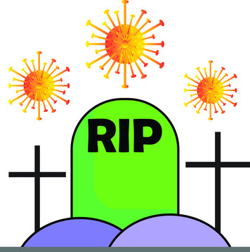 illustration of a RIP with Corona virus