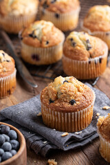 Blueberry Muffin on a Cloth Napkin