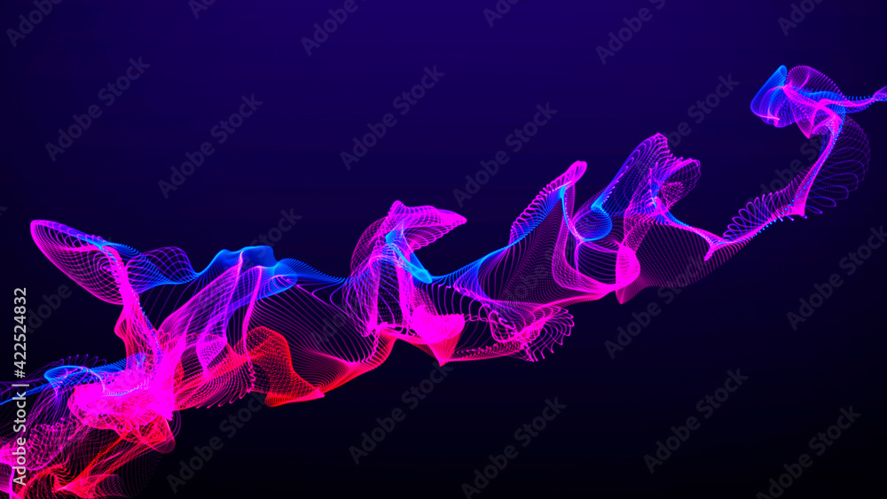 Poster optical fibers. big data background vizualisation. 3d rendering.