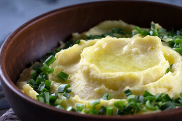 Champ - Irish mashed potatoes with green onions and milk.