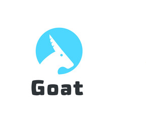 Rustic Goat Head Horns Silhouette logo design inspiration
