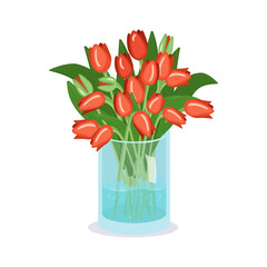 Cute spring and summer flowers in a vase