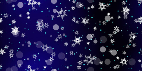 Falling Snowflakes seamless pattern flying snow