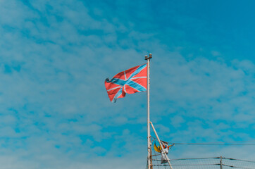 nautical flag over the ship