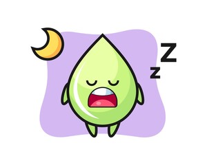 melon juice drop character illustration sleeping at night