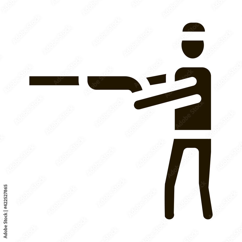 Poster hunter hunting icon vector glyph illustration