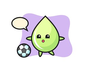 Illustration of melon juice drop cartoon is playing soccer