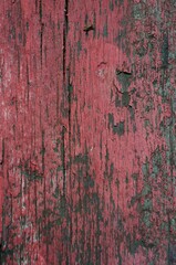red painted wood