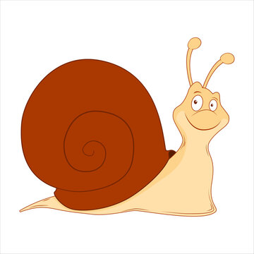 cartoon snail brown shell smiling clip art preview