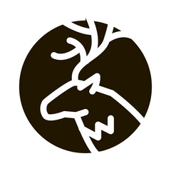 Deer Silhouette Icon Vector Glyph Illustration
