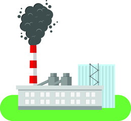 Industrial look. Factory, pipes, enterprises, smoke. Environmental Protection.