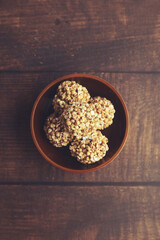 Indian homemade sweet popcorn candy balls